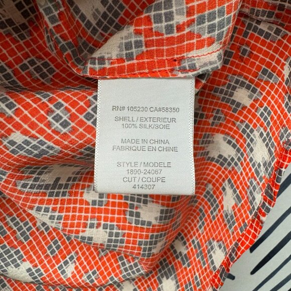 Joie Orange Leopard Print Silk Sleeveless Top - XS - Picture 4 of 5